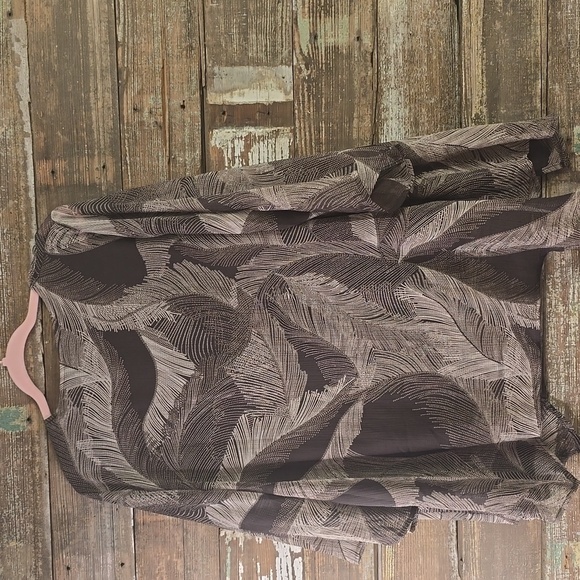 Slim Factor/Investments Brown & Cream Sheer Cardigan W/Brown Cami, Size 1X, NWT - Picture 2 of 4